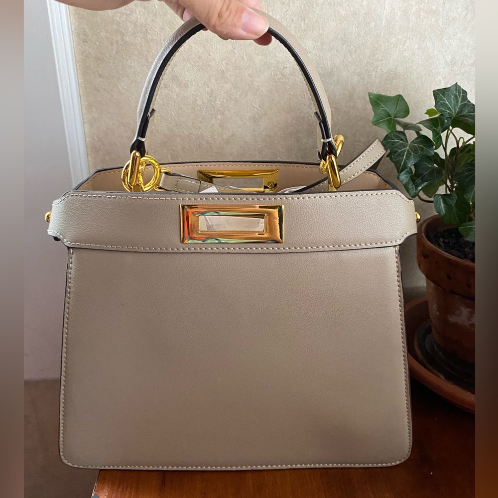 Tiffany & Fred Paris Leather Handbag w/ Gold Accents